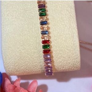 Multi Gemstone Bracelet Baguette Crystals NEW!